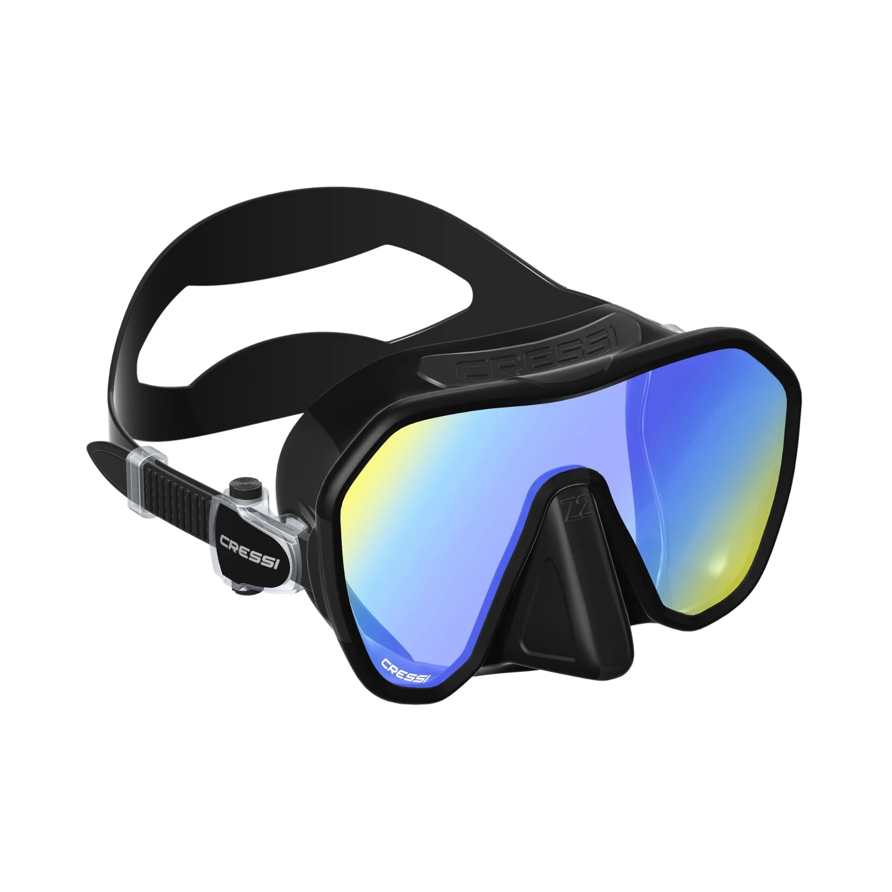 Cressi Z2 Silicone Mask Black - YELLOW/BLUE LENSES