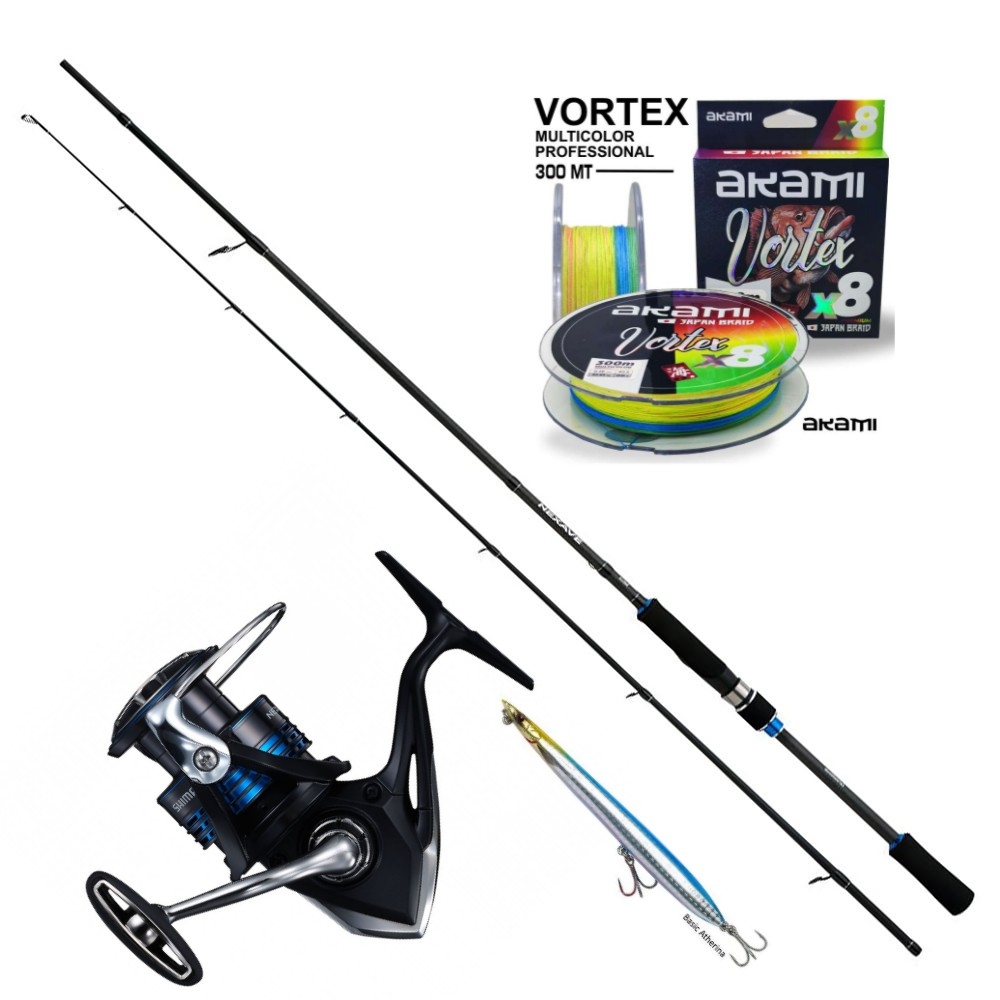 SET SPINNING SHIMANO NEXAVE 2.74 (21-56gr) + NEXAVE 5000 + NHMA AKAMI 300m
